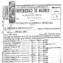 Expediente académico de la Licenciatura en Ciencias Matemáticas por la Universidad de Madrid (1)