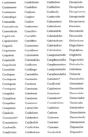 Palabras panvocálicas