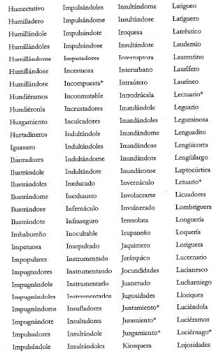 Palabras panvocálicas