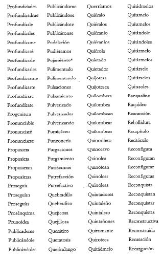 Palabras panvocálicas