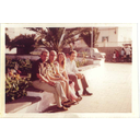 José Martel y Zoltan Dienes con otros amigos en Ciudad Alta en Las Palmas de Gran Canaria
