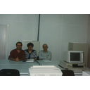 El profesor Martel acompañando a la profesora visitante, la doctora Virginia Kiryakova, de la Academia Búlgara de las Ciencias, junto a Víctor Hernández